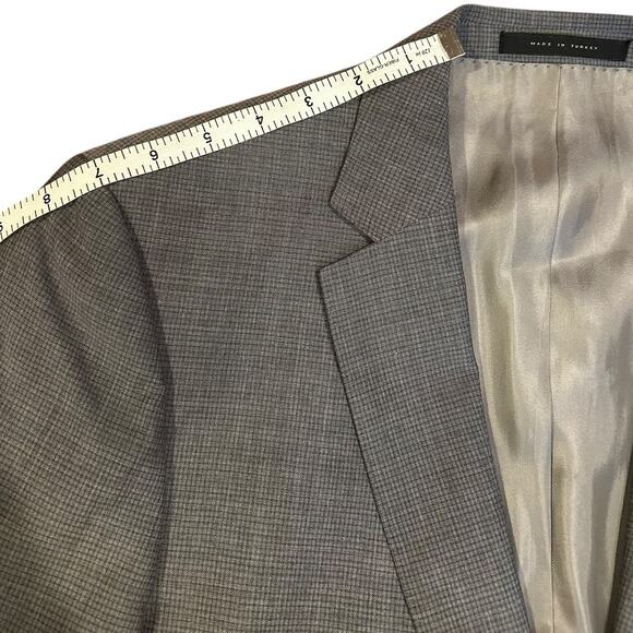 BOSS Grey Super 100 Lightweight 100% Virgin Wool Blazer Jacket Mens 40R 40 R - Picture 4 of 14